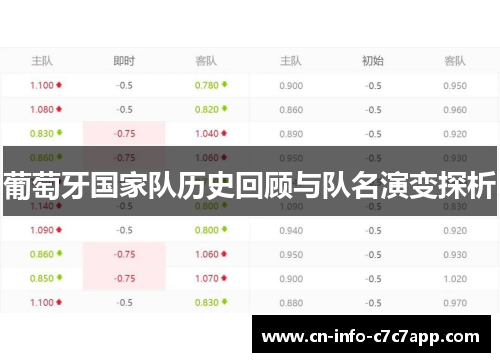 葡萄牙国家队历史回顾与队名演变探析